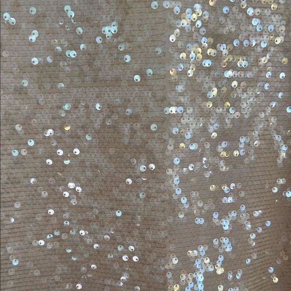 Sequin Nude V-Neck Mini Dress - Picture 4 of 4